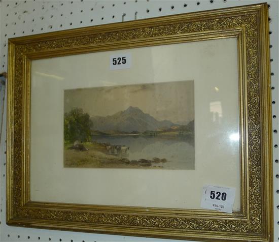 A. Houston, watercolour, Figures with mountains beyond(-)